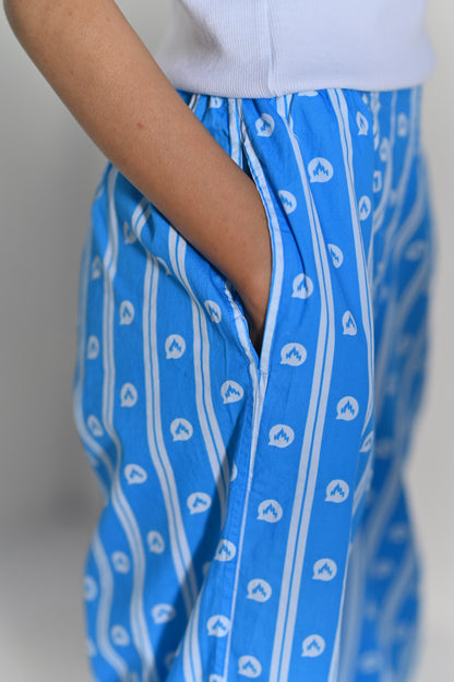 Women Goodnight  Wide Bottom Pajama - Blue Fire