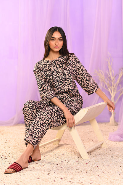 Women's Sleepwear Suit -Leopard