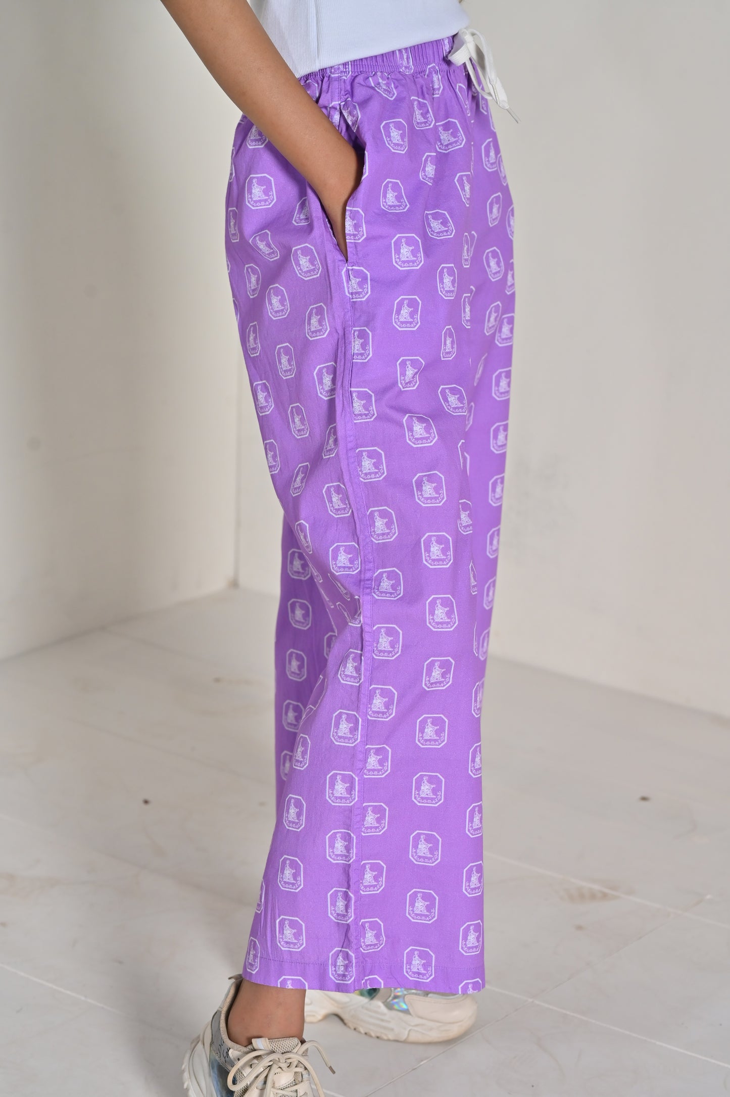 Women Goodnight  Wide Bottom Pajama - Purple Box