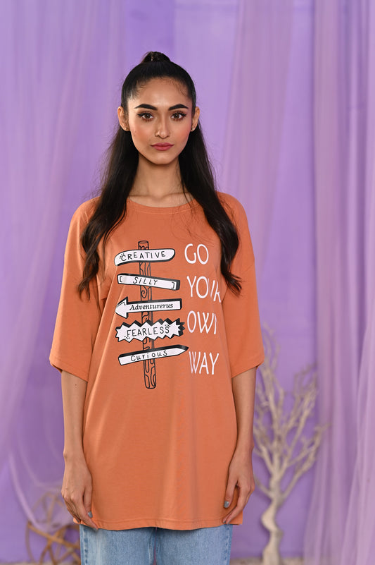 Women Oversized - T-Shirt - Go Your Own Way