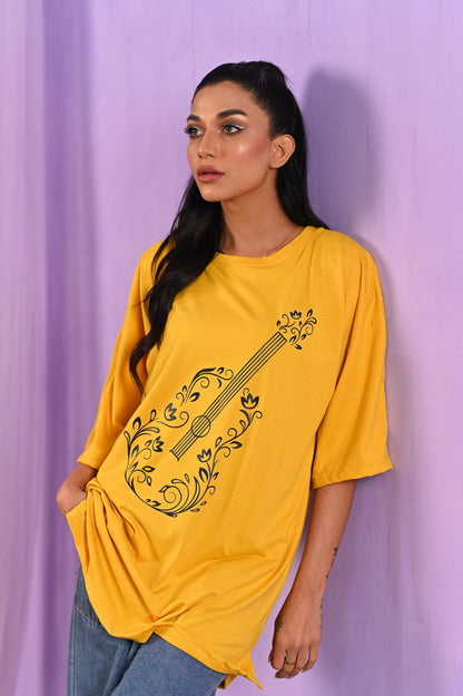 Women Oversized T-Shirt- Guitar- Enjoy The Beat