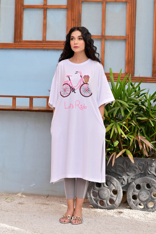 Women's Long T-Shirt - Printed | Let's Ride