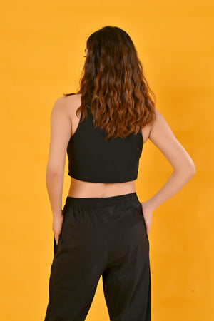 100% Cotton knitted Jersey Pajamas - Black
