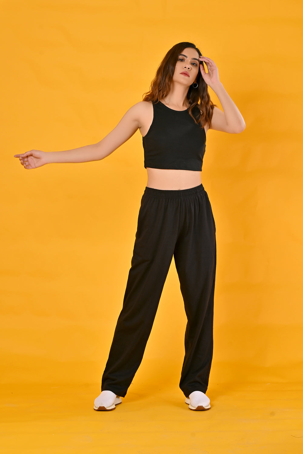100% Cotton knitted Jersey Pajamas - Black
