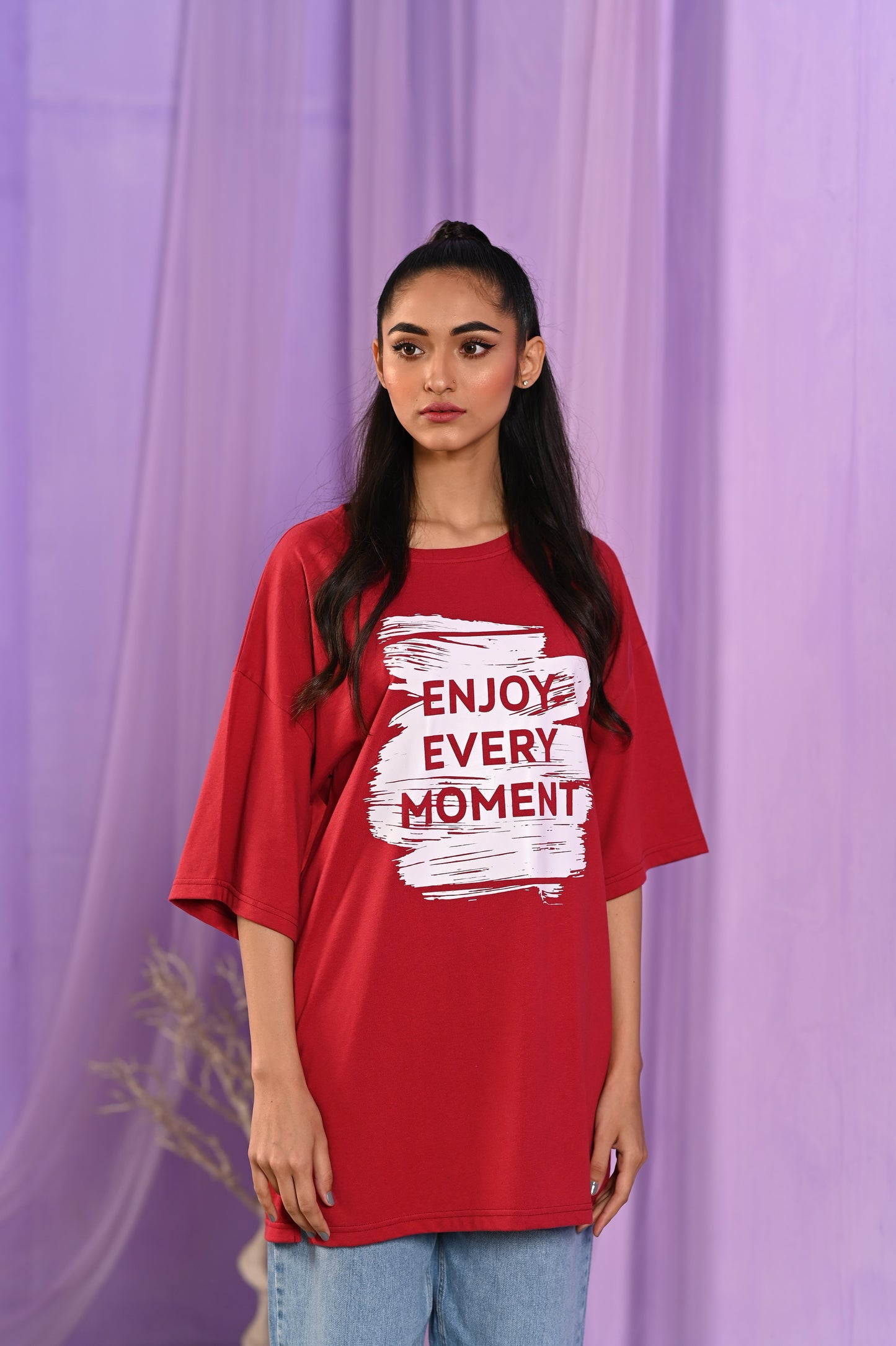 Women Oversized T-Shirt - Enjoy Every Moment