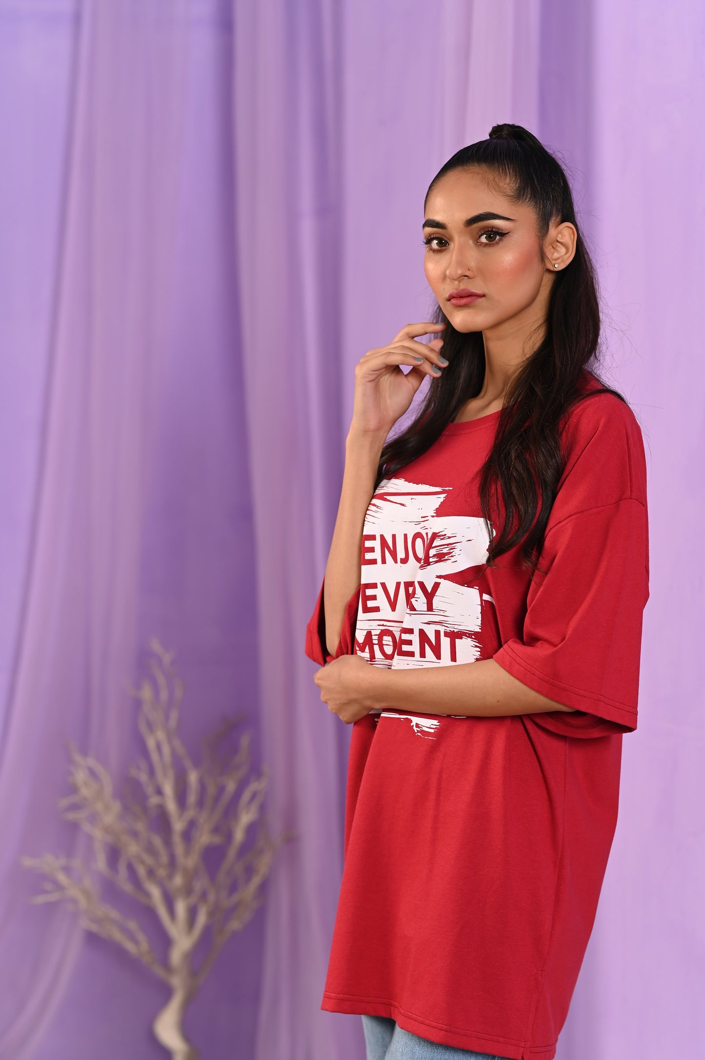 Women Oversized T-Shirt - Enjoy Every Moment