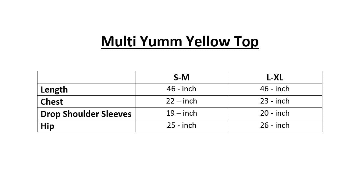 Women's Long Top - Multi- Yum Yellow