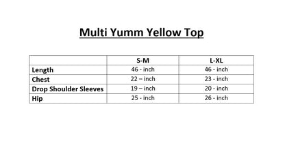 Women's Long Top - Multi- Yum Yellow